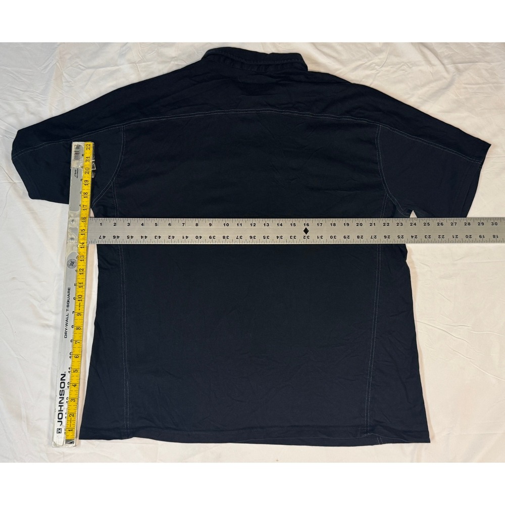 Kuhl Wildfibre Mens XXL Black Organic Cotton Short Sleeve Polo Shirt 7242 - Picture 3 of 7